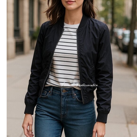 NWT Vince Shrunken Bomber Jacket – Lightweight Layer for Chic Off-Duty Looks